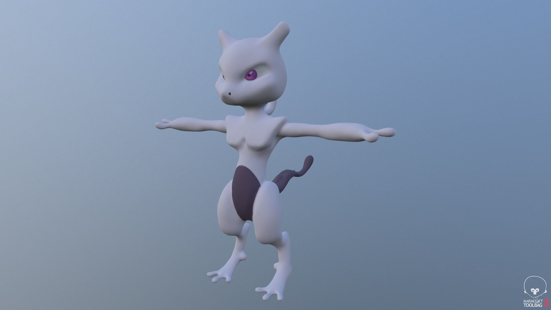 Glowing Mewtwo Free low-poly 3D model_37