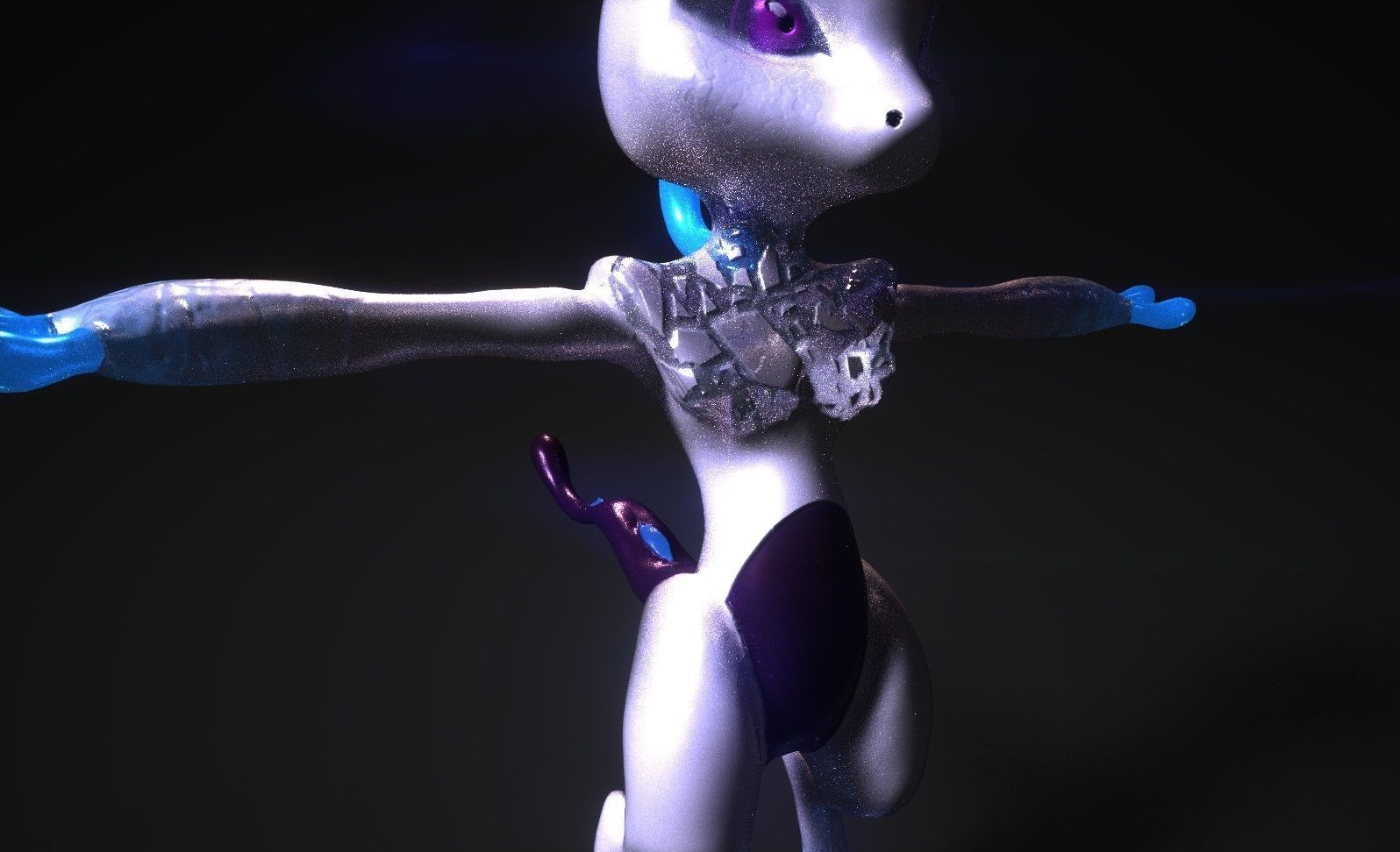 Glowing Mewtwo Free low-poly 3D model_19