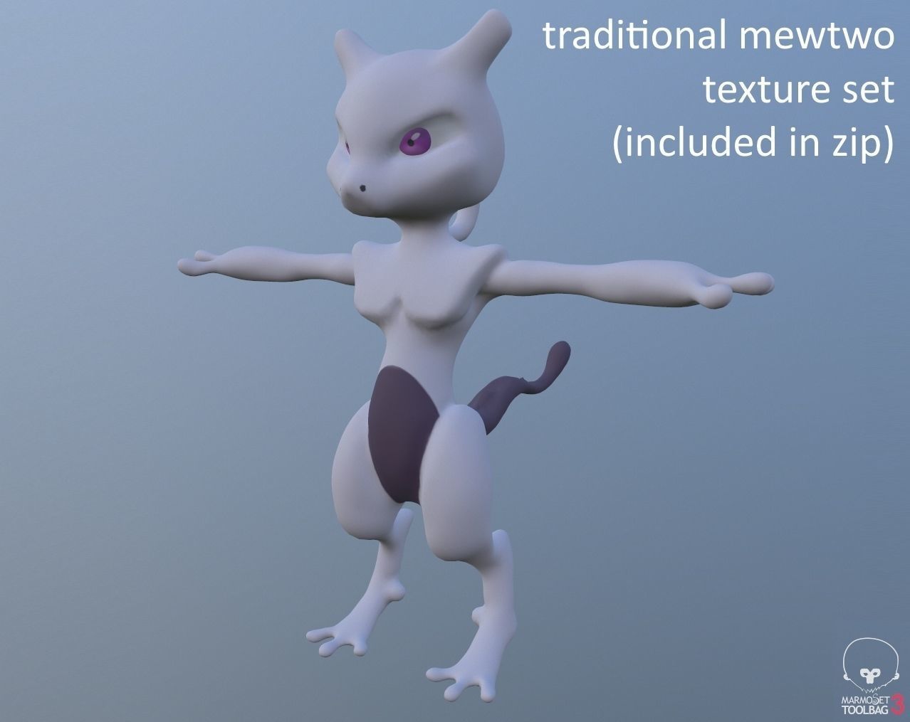 Glowing Mewtwo Free low-poly 3D model_33