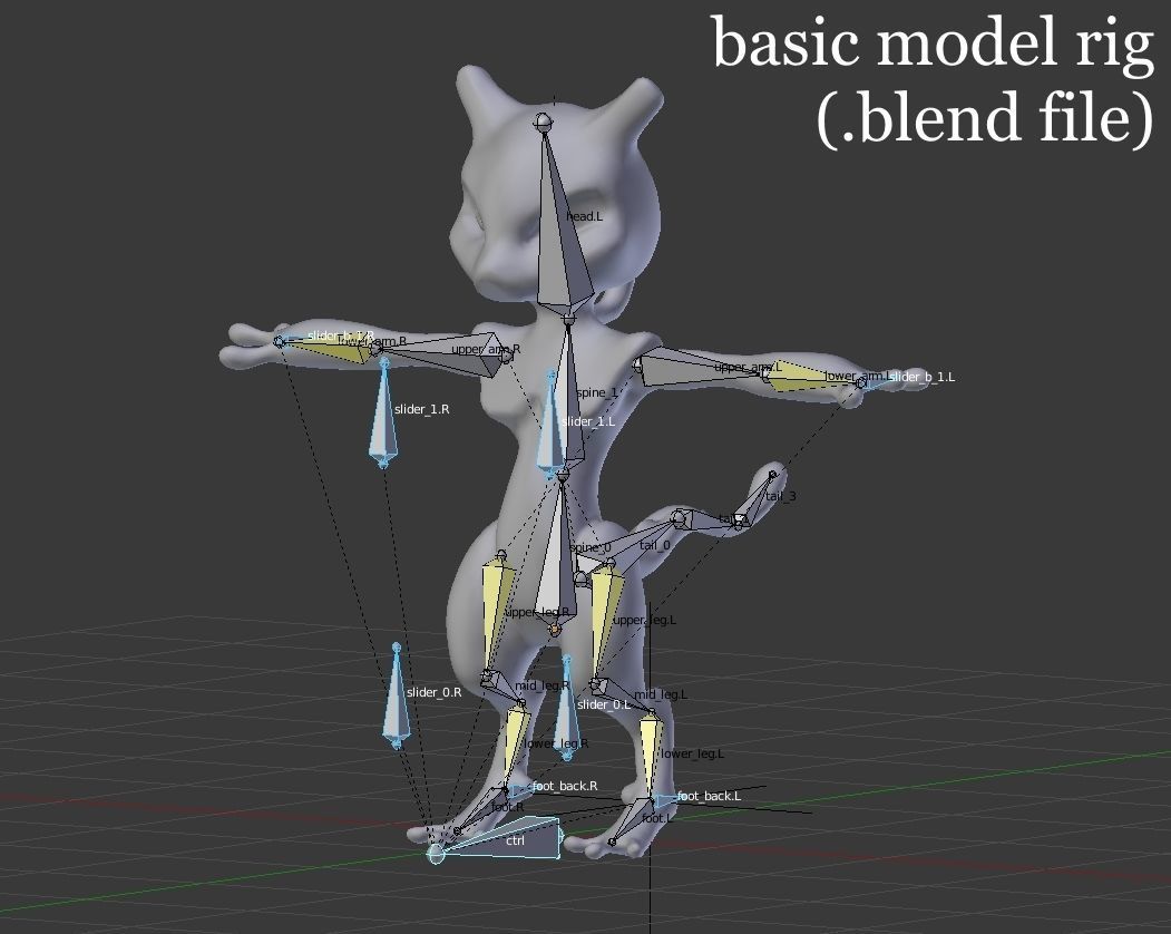 Glowing Mewtwo Free low-poly 3D model_24