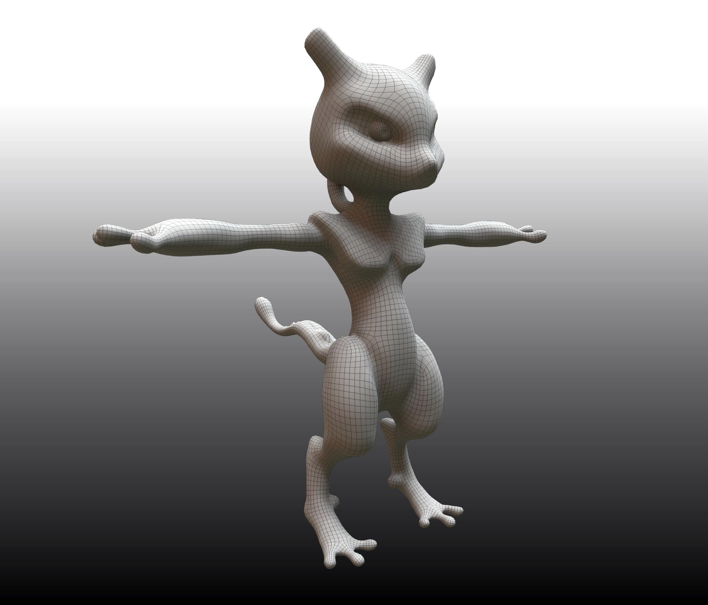 Glowing Mewtwo Free low-poly 3D model_4