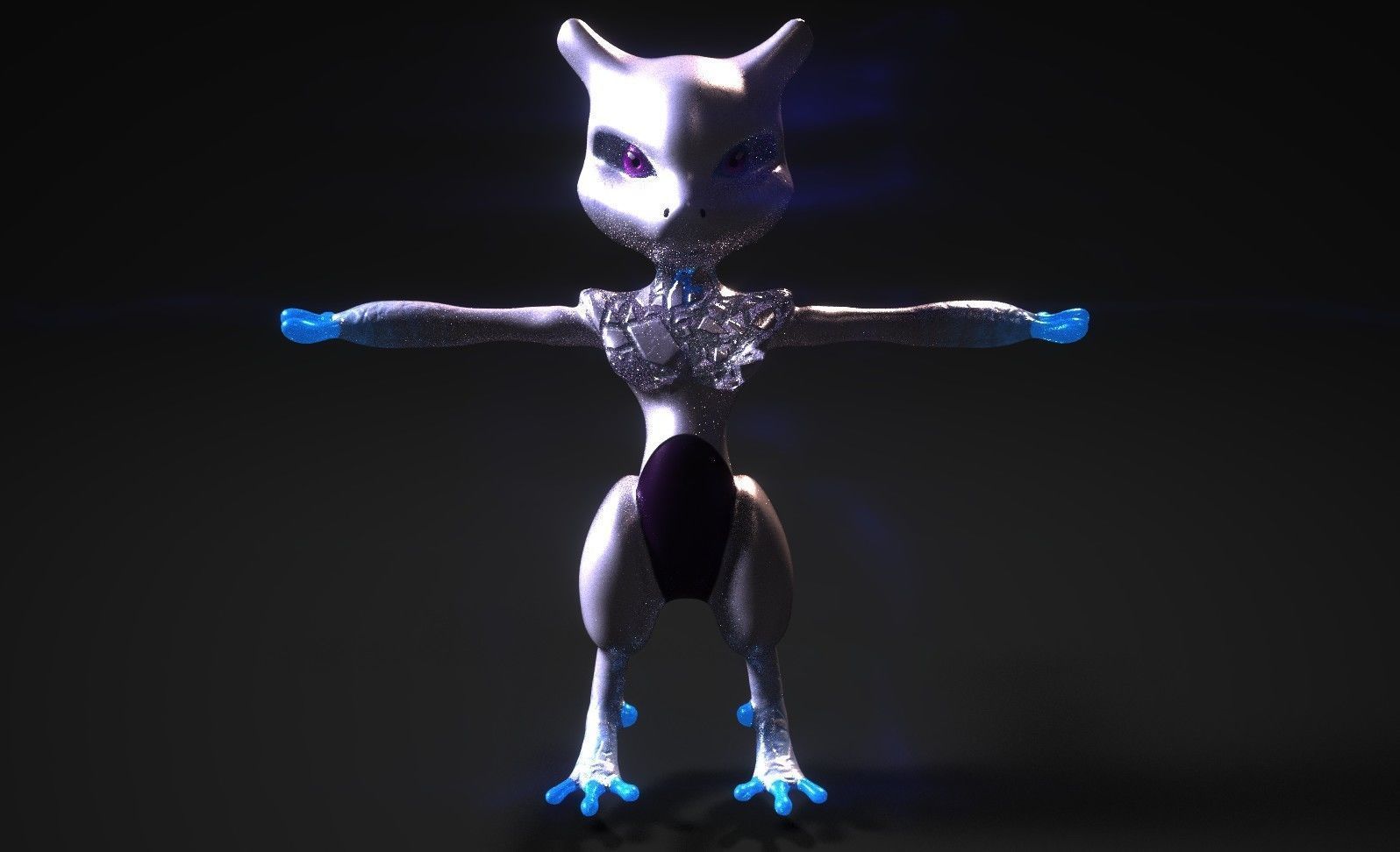 Glowing Mewtwo Free low-poly 3D model_16
