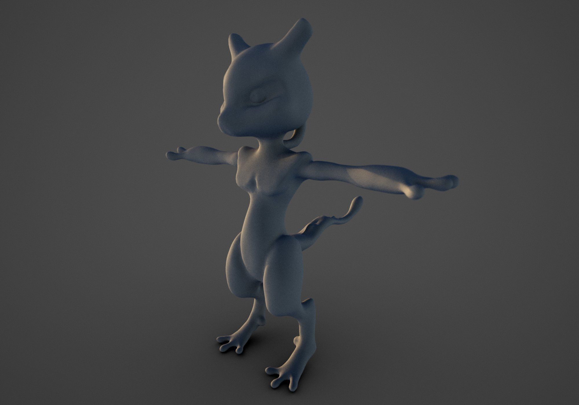 Glowing Mewtwo Free low-poly 3D model_29