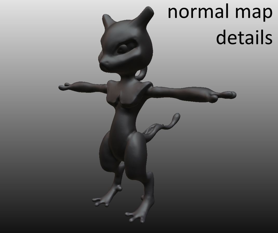 Glowing Mewtwo Free low-poly 3D model_31