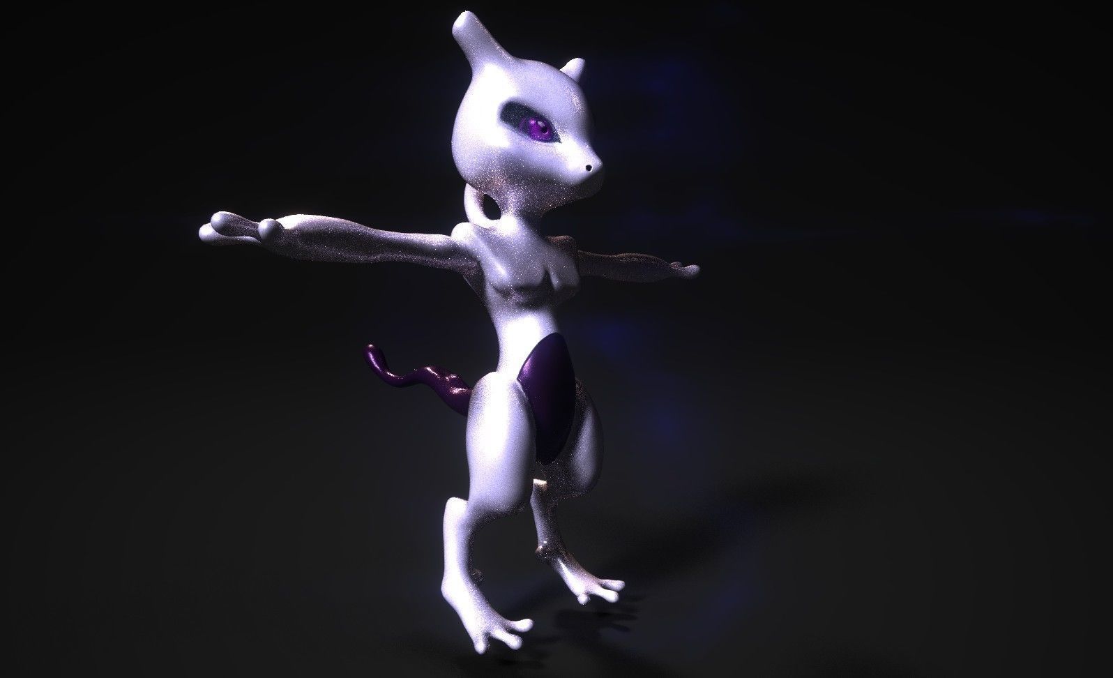 Glowing Mewtwo Free low-poly 3D model_34
