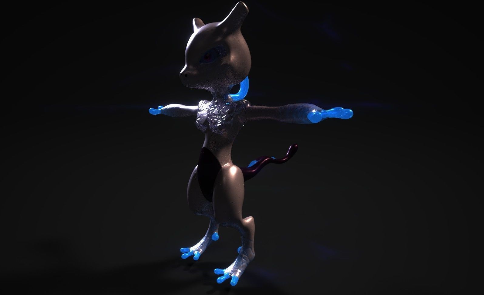 Glowing Mewtwo Free low-poly 3D model_15