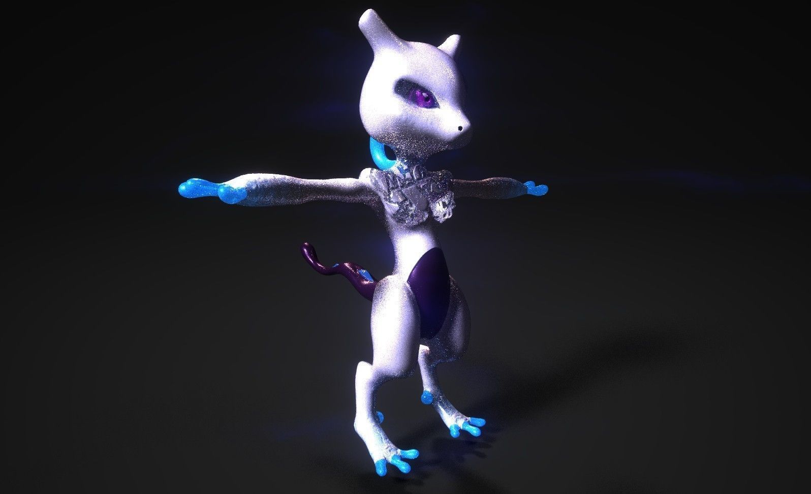 Glowing Mewtwo Free low-poly 3D model_18