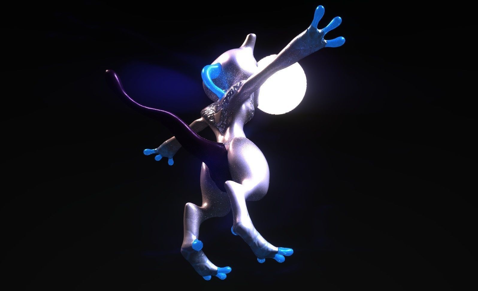 Glowing Mewtwo Free low-poly 3D model_23
