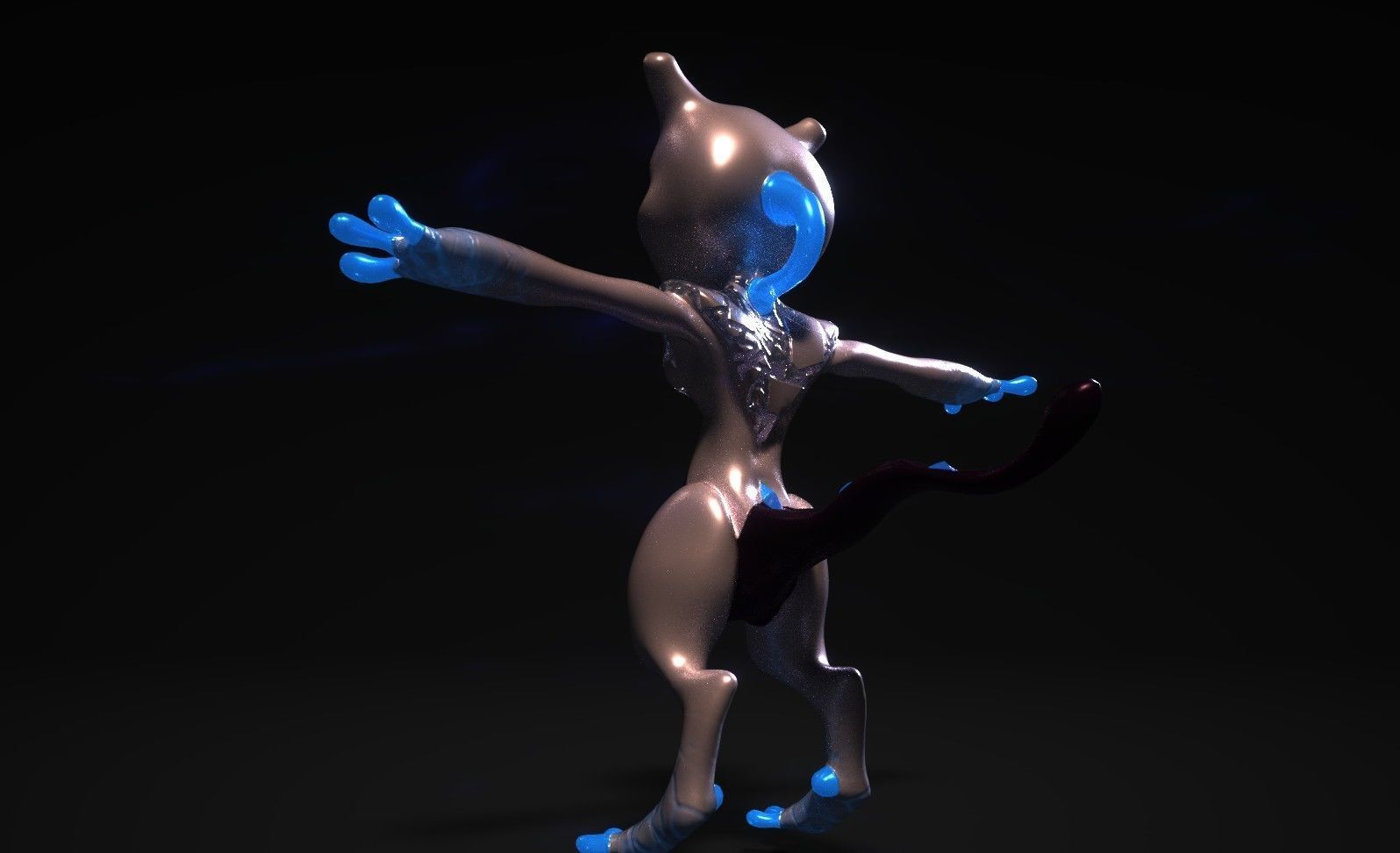 Glowing Mewtwo Free low-poly 3D model_12