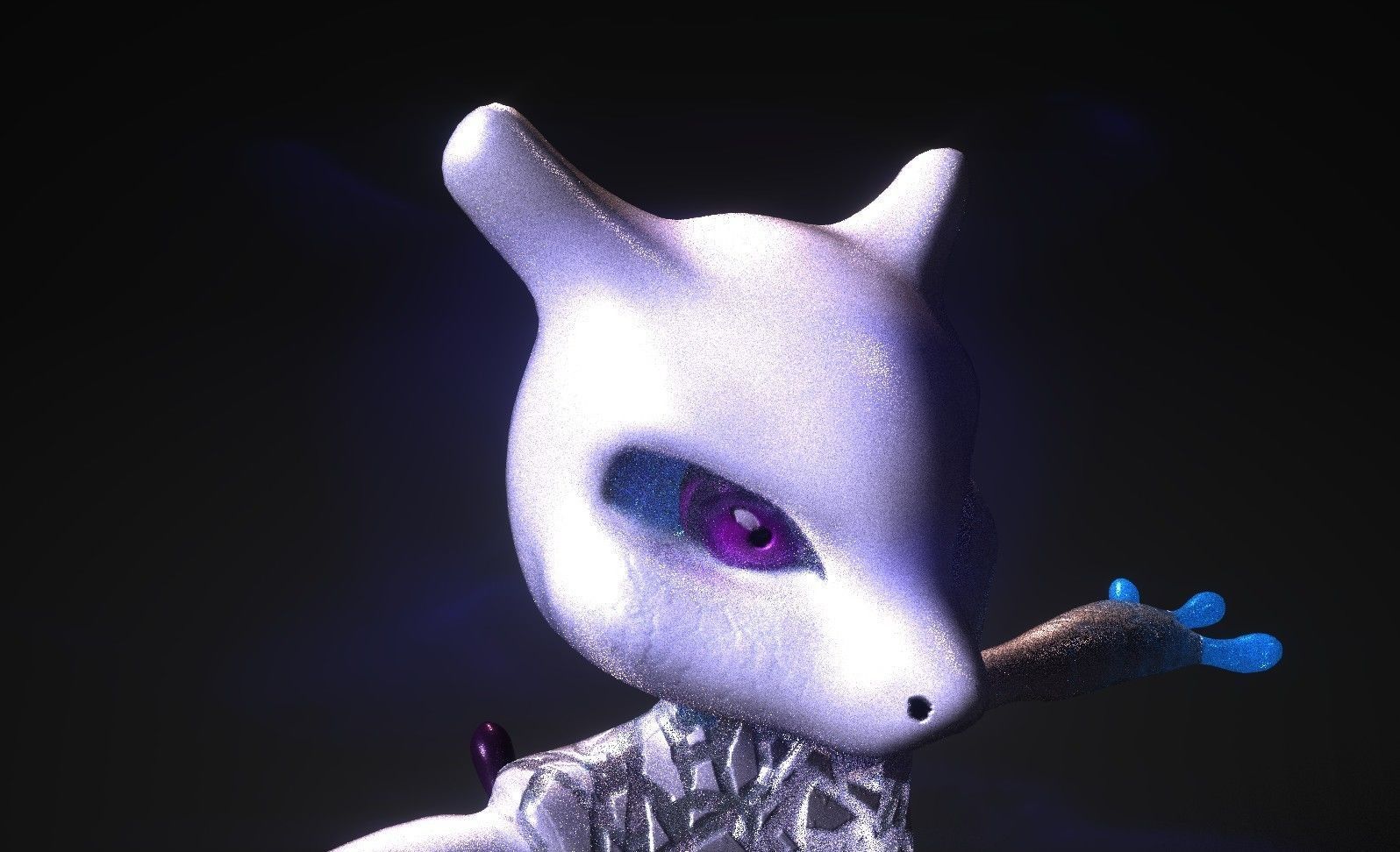 Glowing Mewtwo Free low-poly 3D model_22