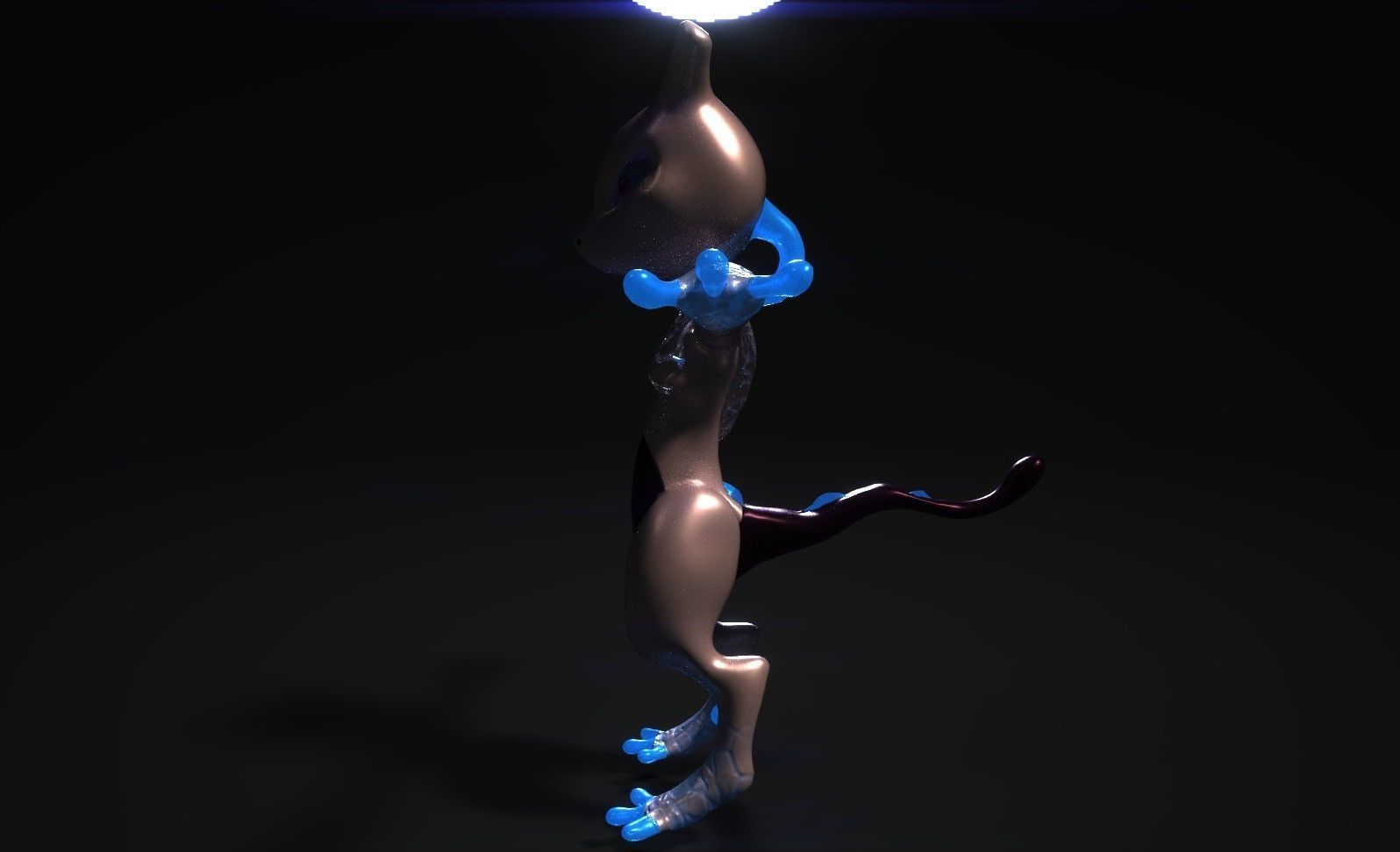 Glowing Mewtwo Free low-poly 3D model_10