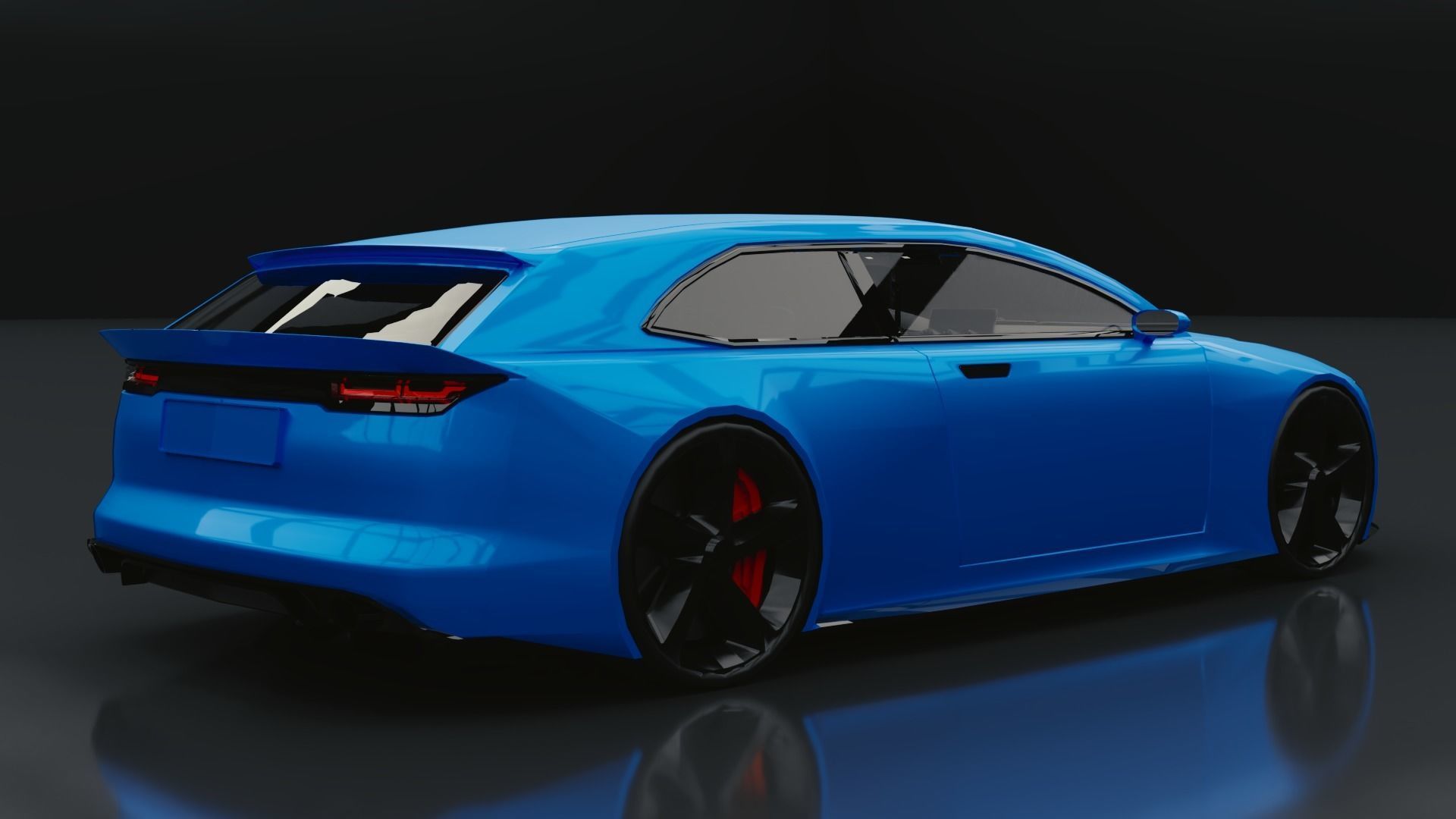 Generic Mid Size 2 Door Shooting Break Low-poly 3D model_2