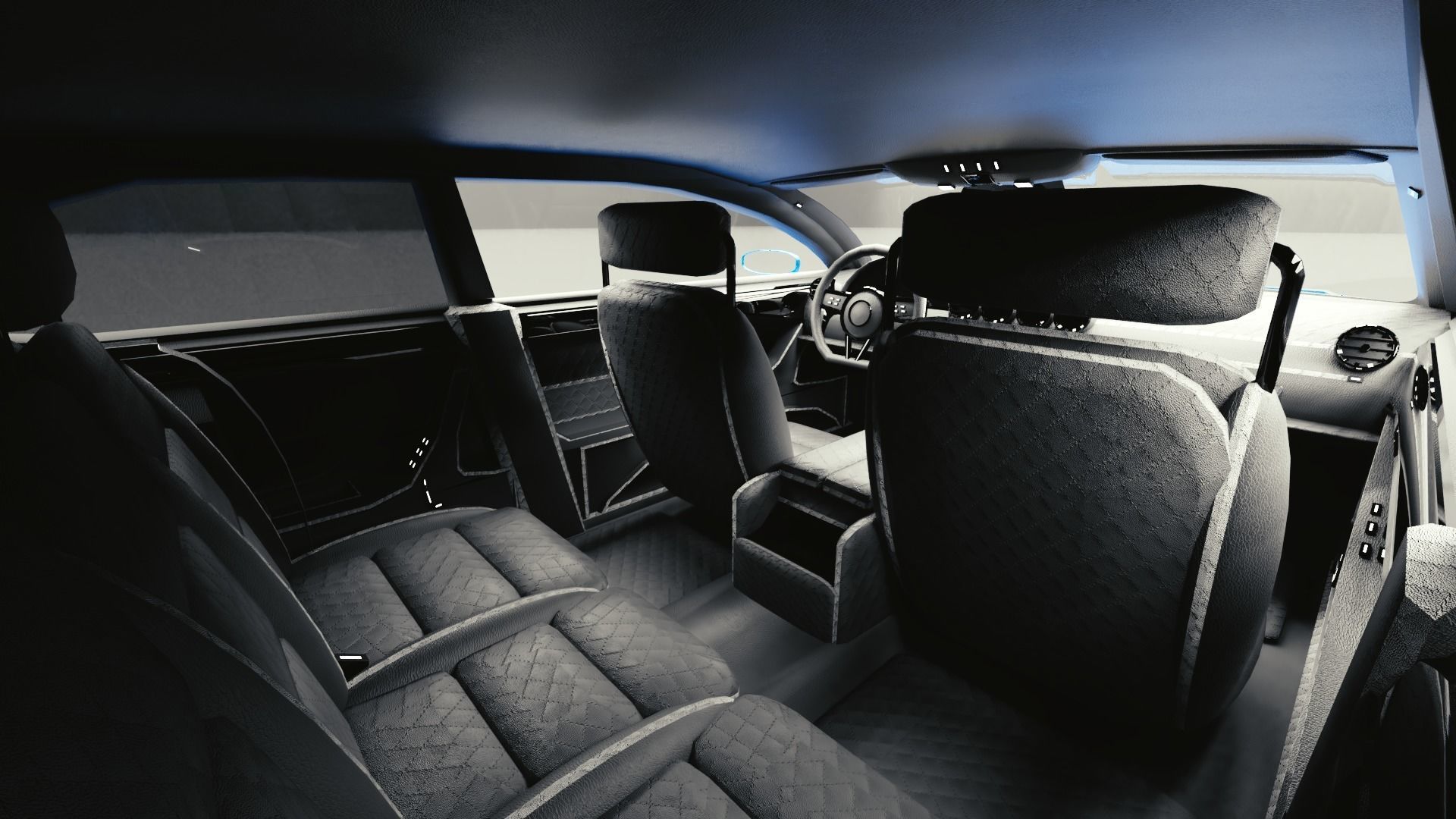 Generic Mid Size 2 Door Shooting Break Low-poly 3D model_8