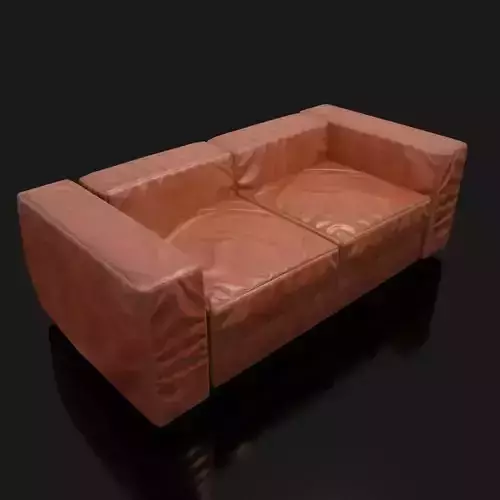 Game Ready PBR Sofa leather Low-poly 3D model