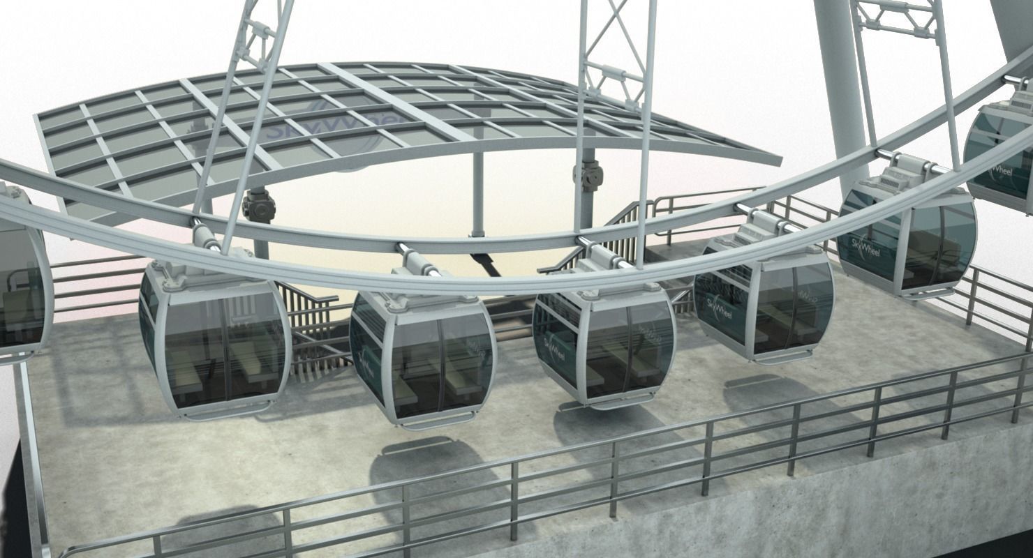 Sky Ferris Wheel Maya 3D model_8