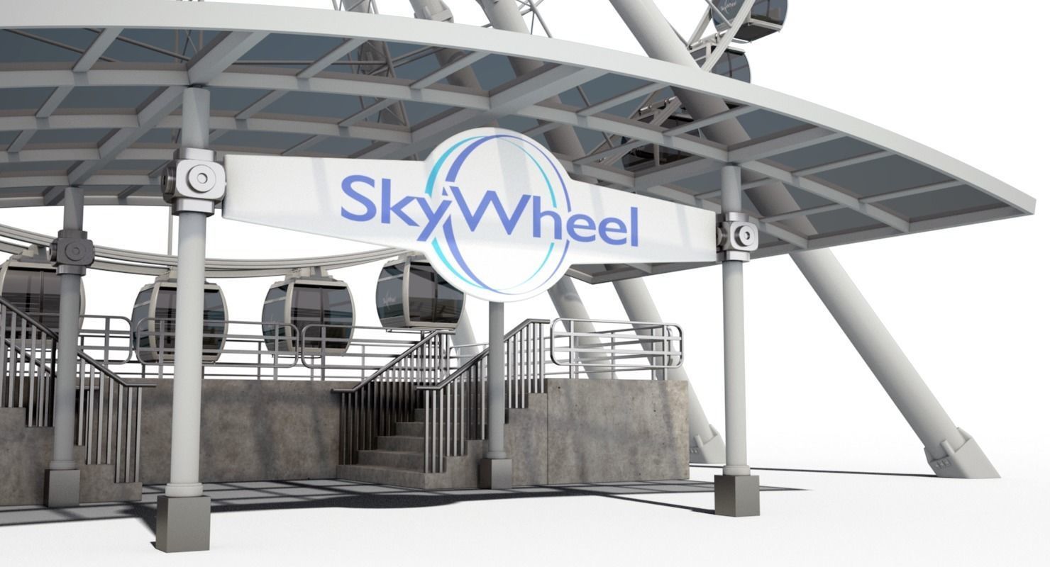 Sky Ferris Wheel Maya 3D model_2