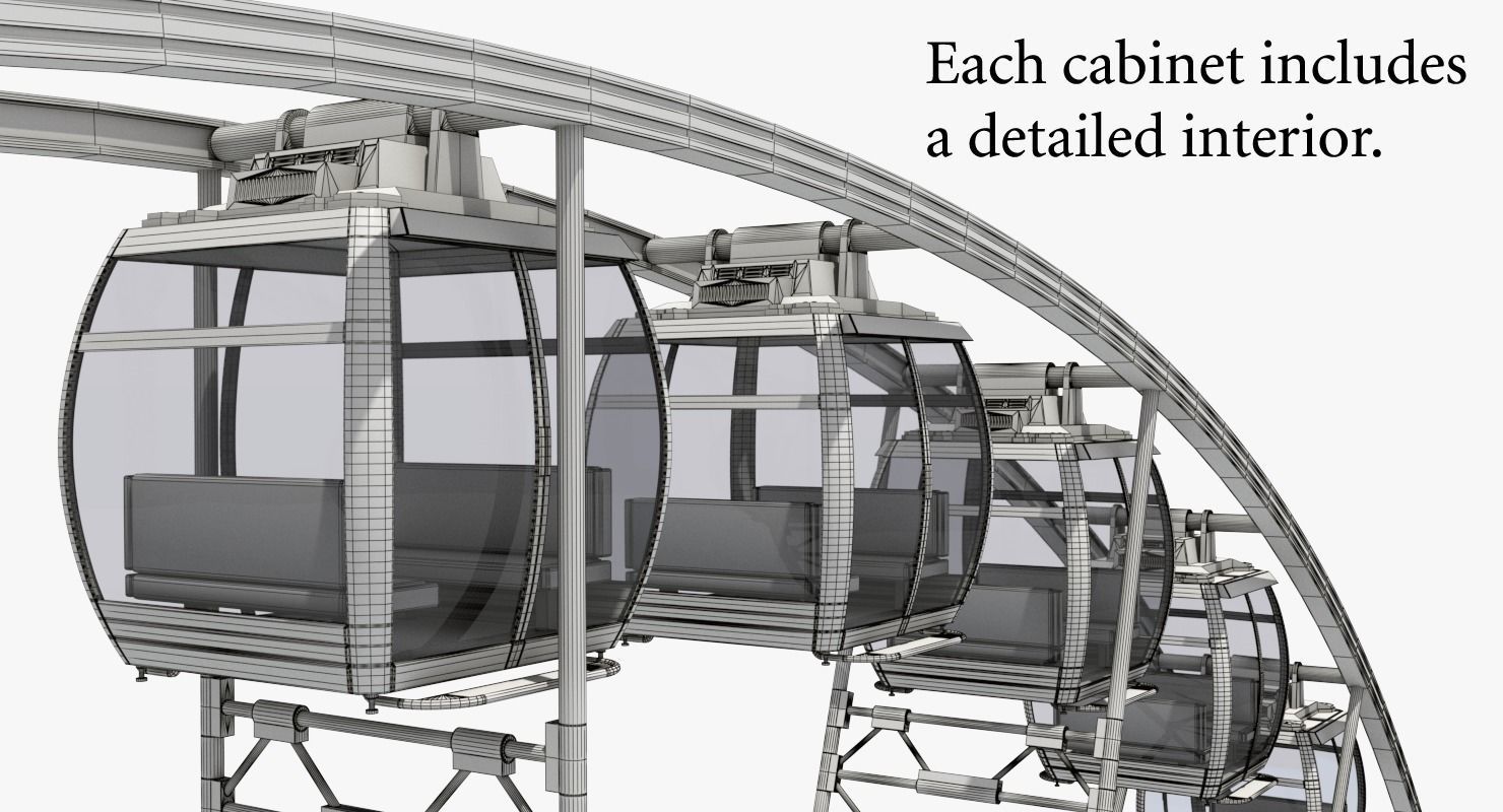 Sky Ferris Wheel Maya 3D model_17