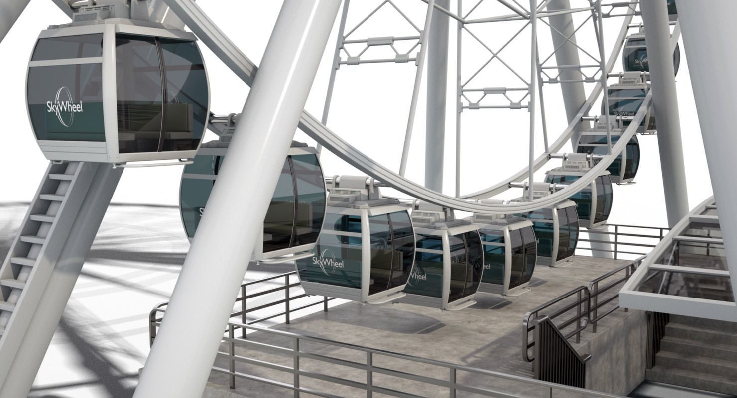 Sky Ferris Wheel Maya 3D model_3