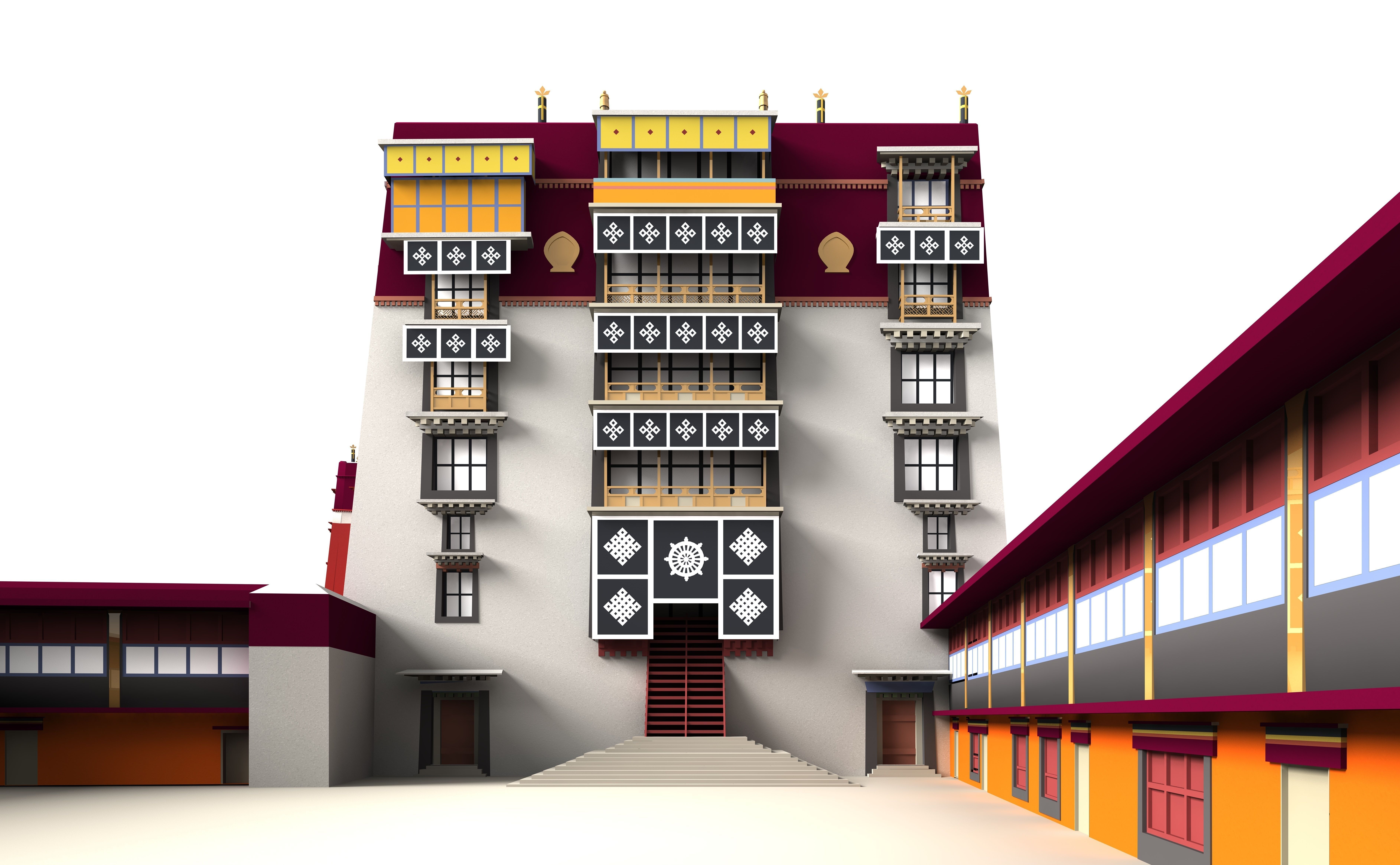 Potala Palace Lahsa 3D model_5