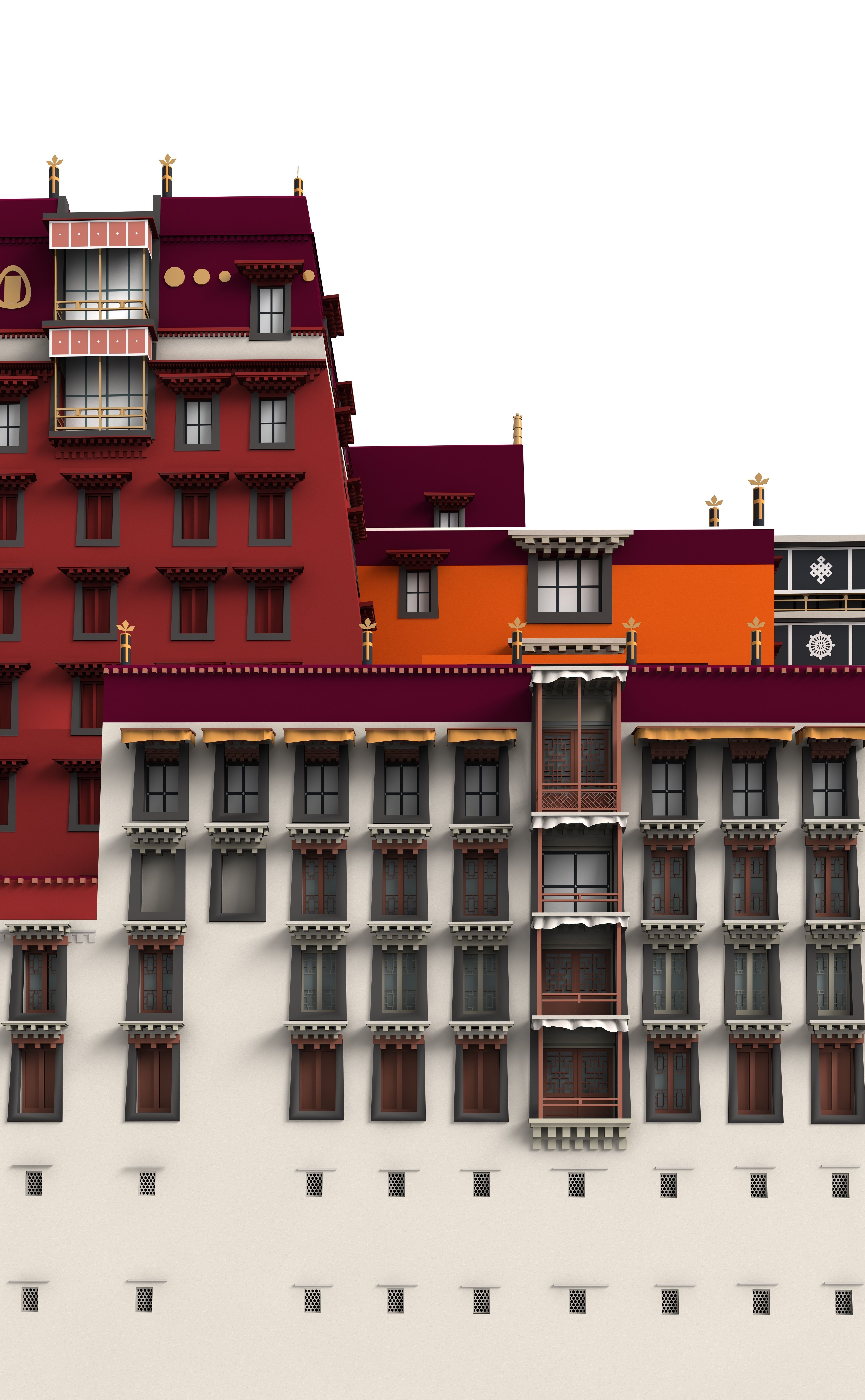 Potala Palace Lahsa 3D model_6