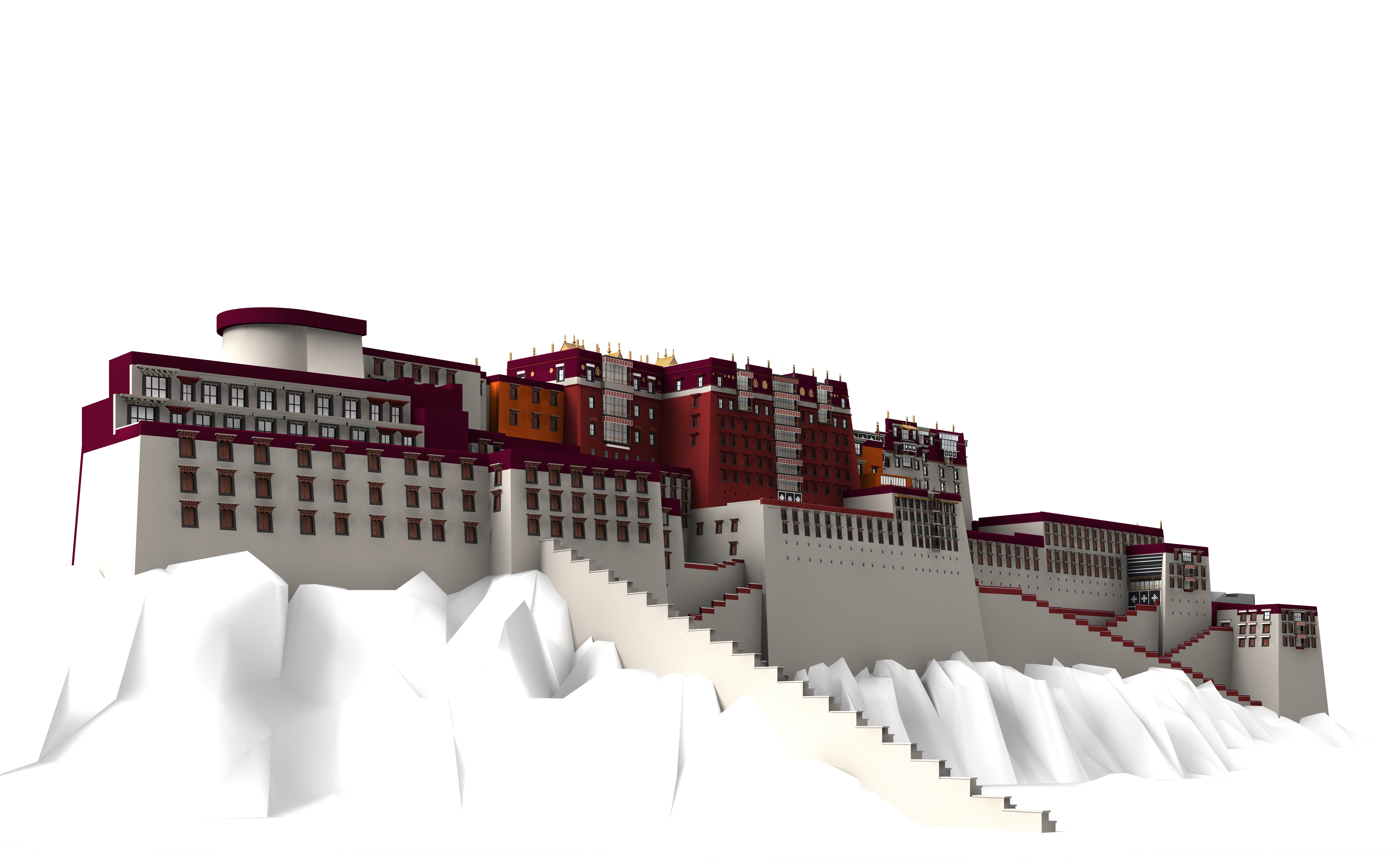 Potala Palace Lahsa 3D model_7
