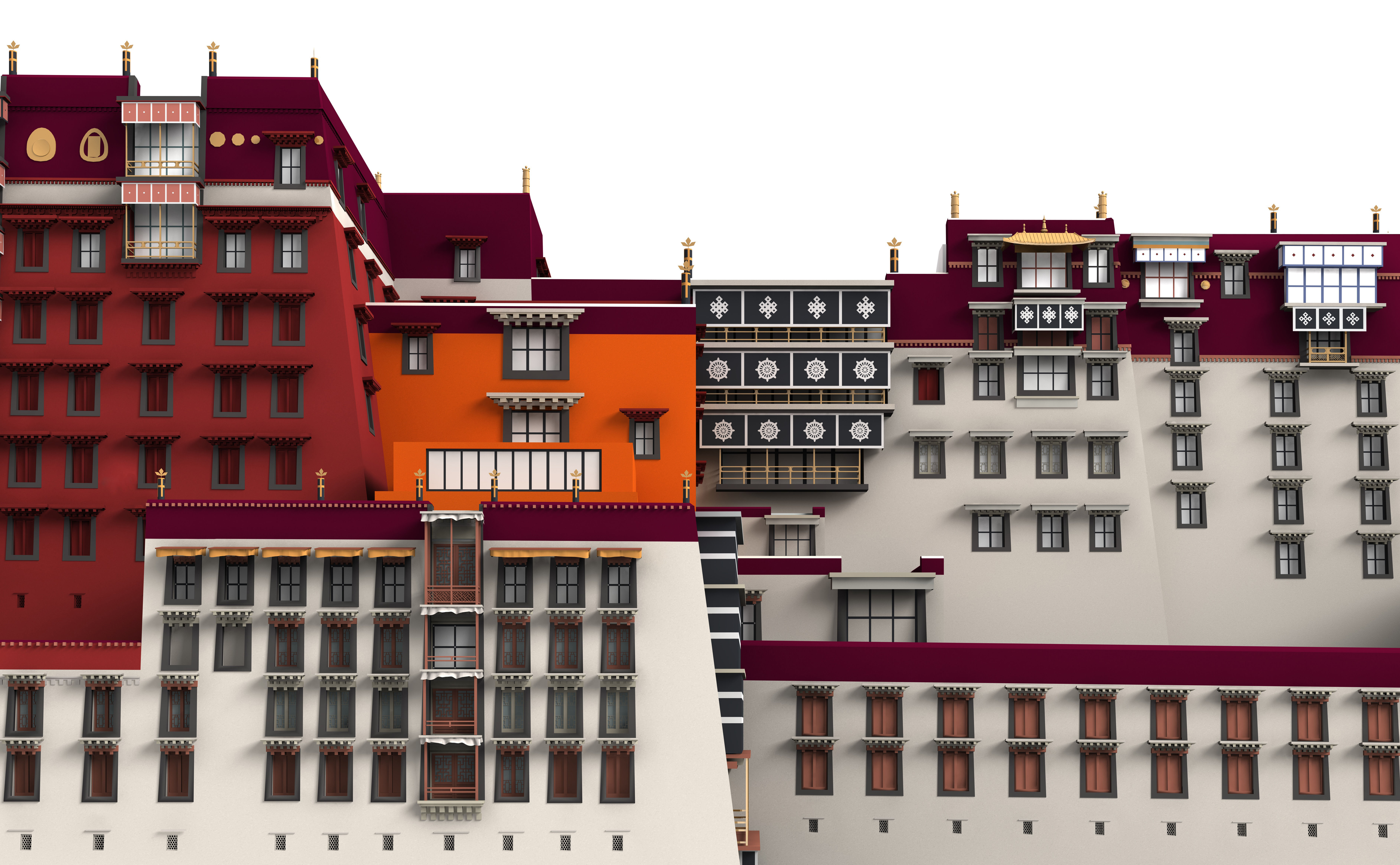 Potala Palace Lahsa 3D model_12