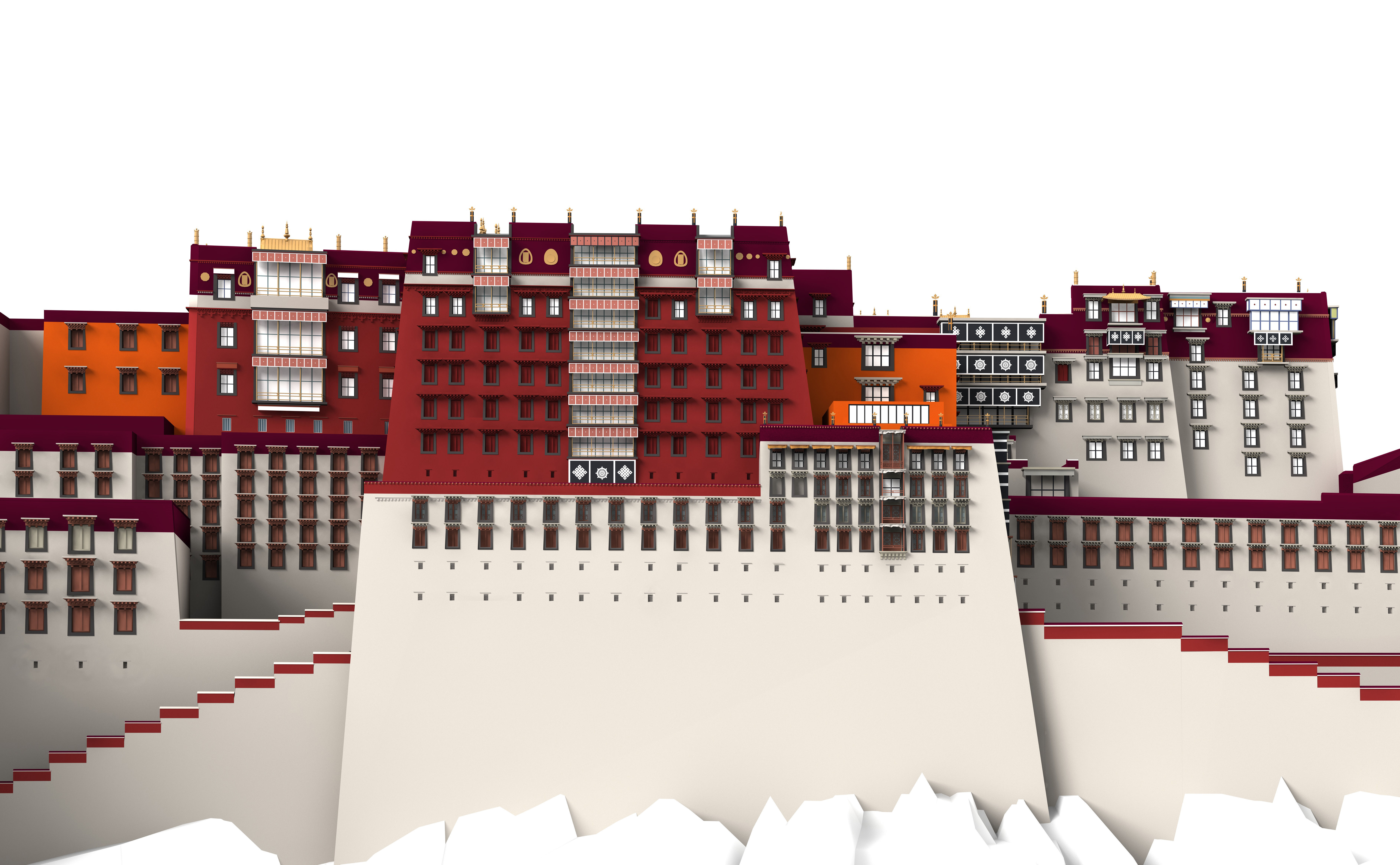 Potala Palace Lahsa 3D model_4