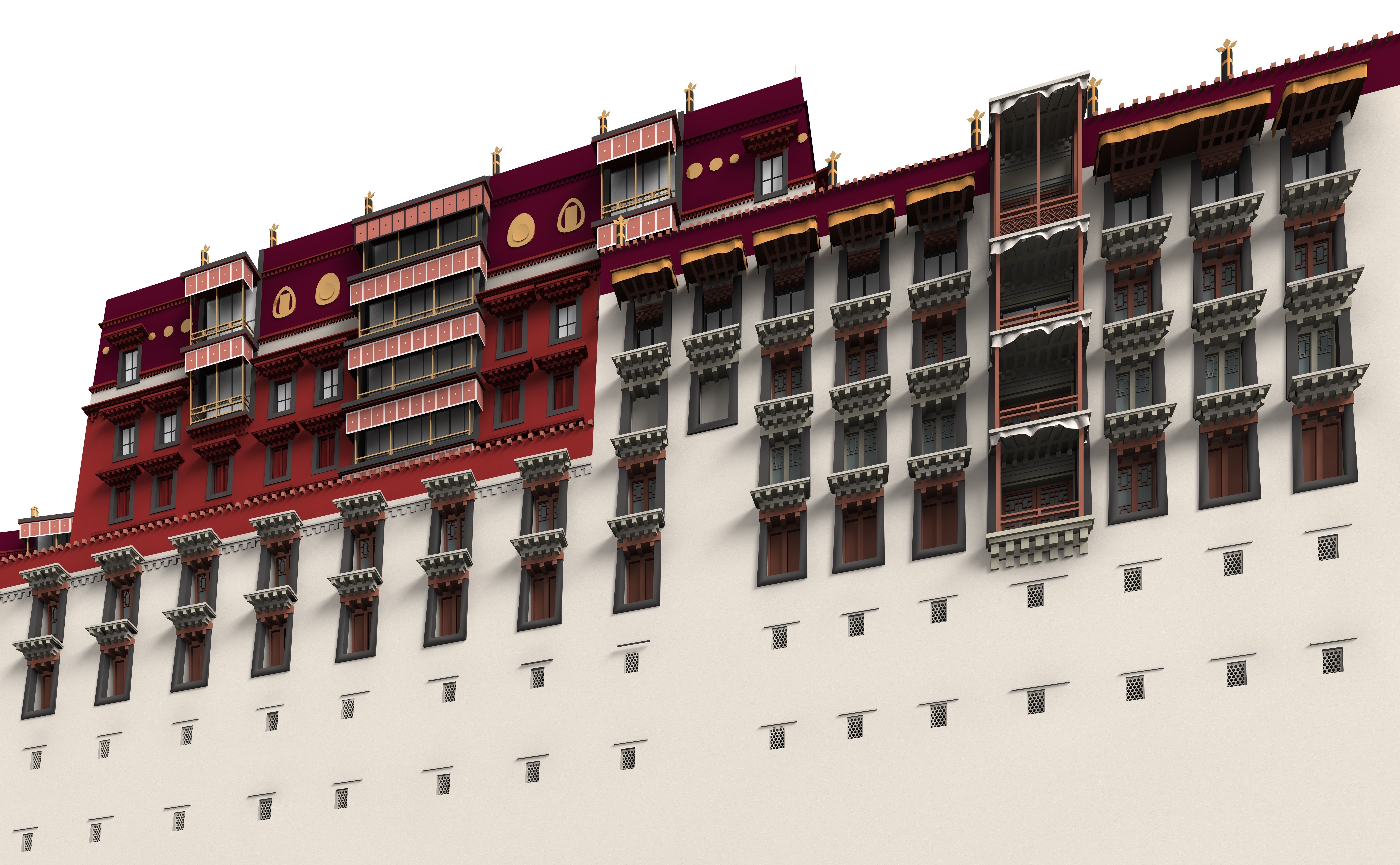 Potala Palace Lahsa 3D model_11