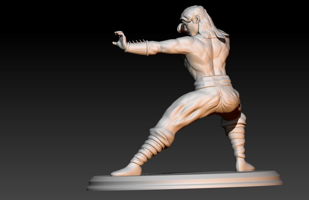 Liu Kang fight pose 3D print model_3