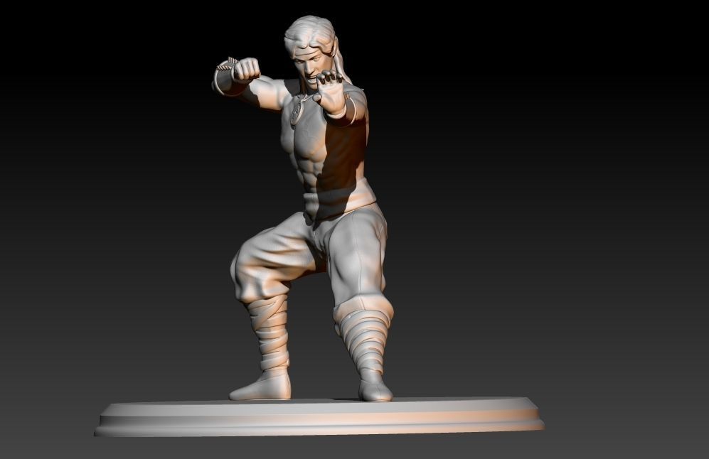 Liu Kang fight pose 3D print model_2