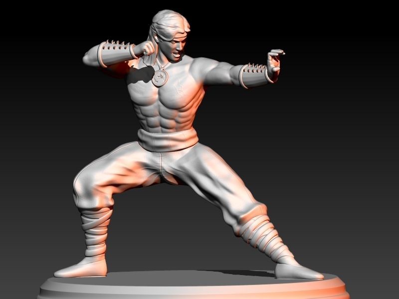 Liu Kang fight pose 3D print model_1