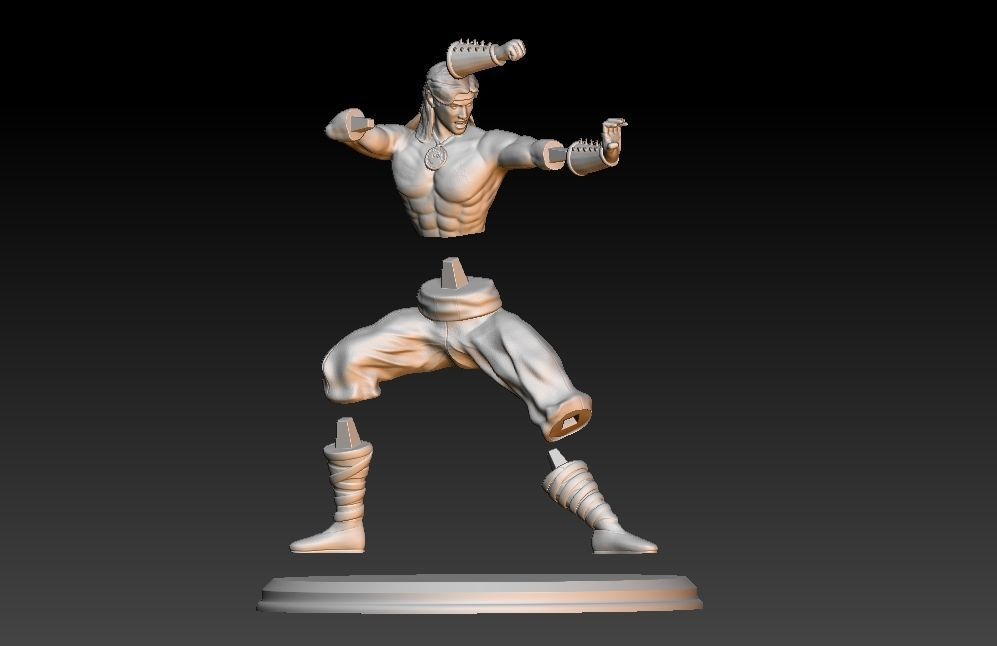Liu Kang fight pose 3D print model_6
