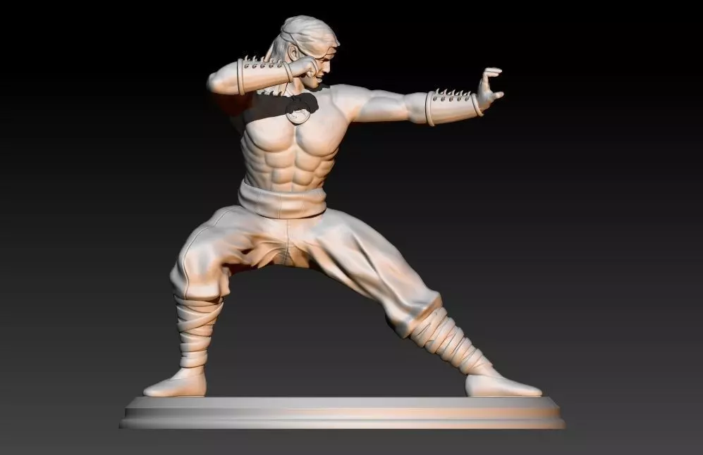 Liu Kang fight pose 3D print model_0