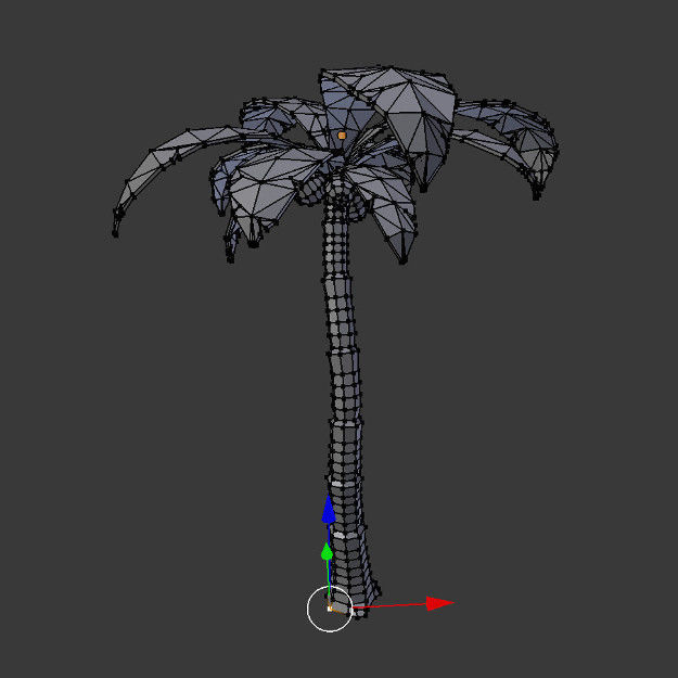 Low poly Coconut tree ready for game or cartoon 3D model_4