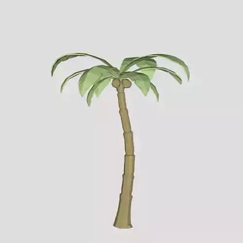 Low poly Coconut tree ready for game or cartoon