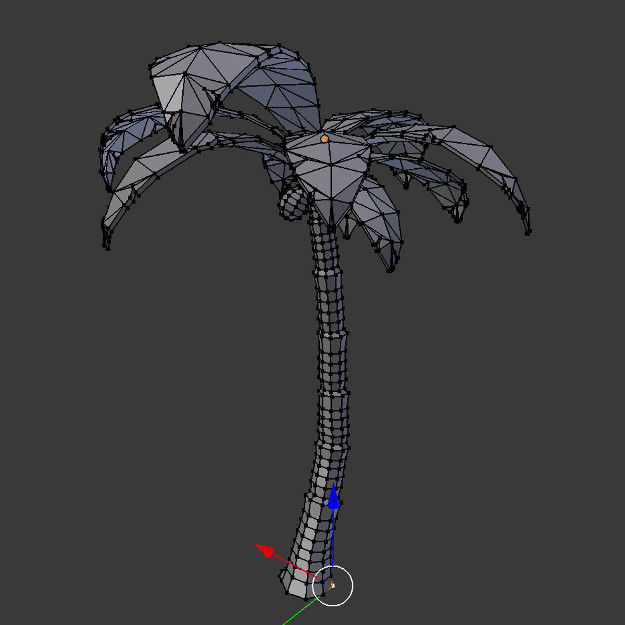 Low poly Coconut tree ready for game or cartoon 3D model_5