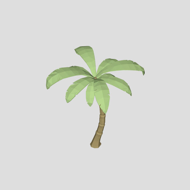 Low poly Coconut tree ready for game or cartoon 3D model_3