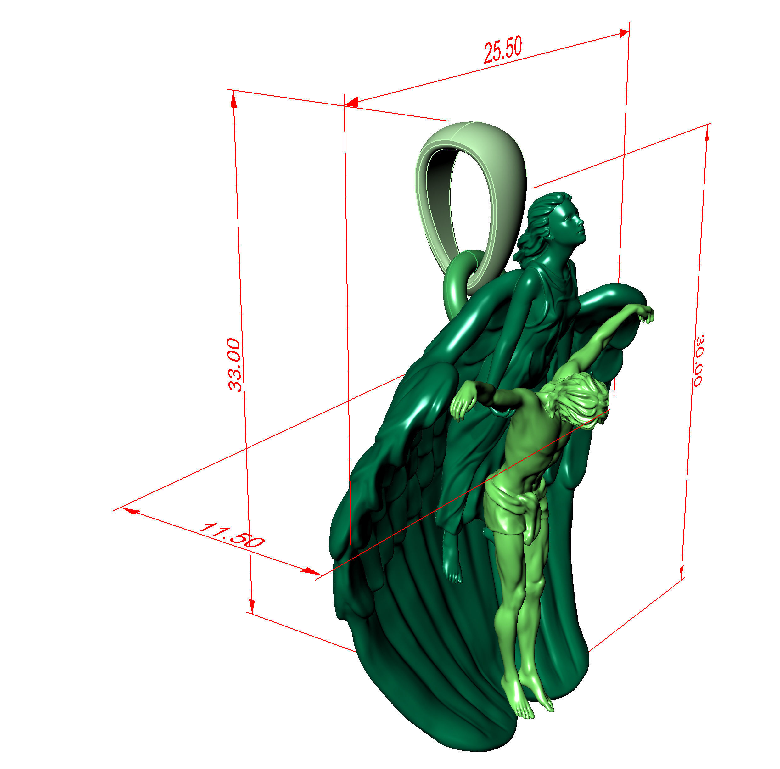 Rescue pendant 3D print model_7