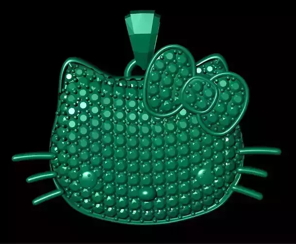 hellokitti emerald hello kitty pendant