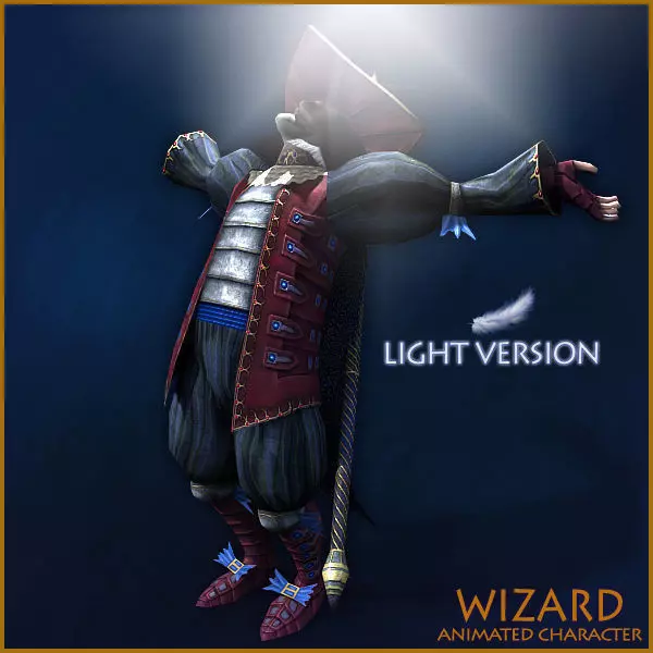 Animated Wizard Light Version Low-poly 3D model_0