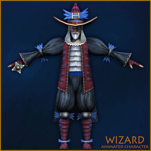 Animated Wizard Light Version Low-poly 3D model_2