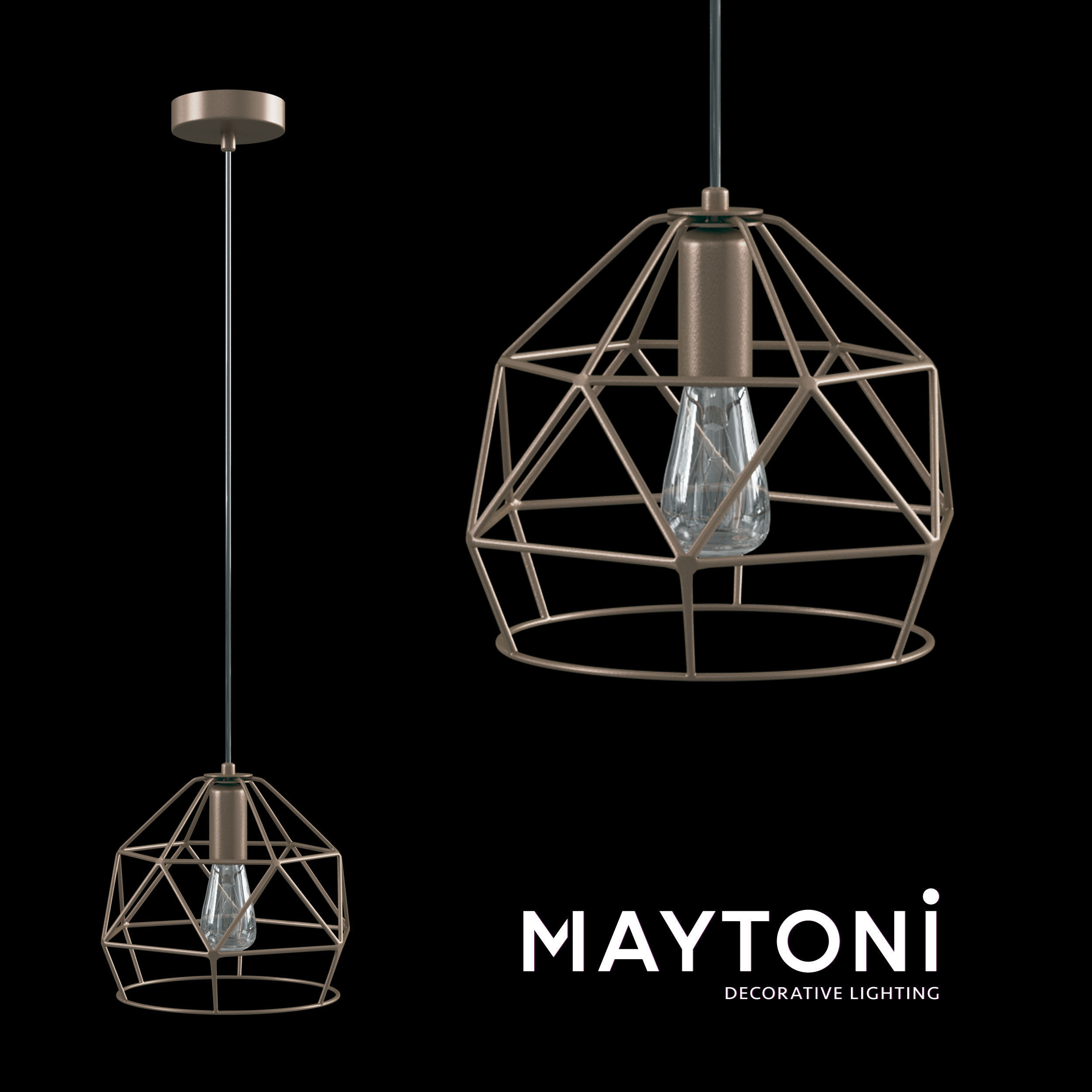 Pendant Soprano T432-PL-01-G Maytoni Loft Free 3D model_1