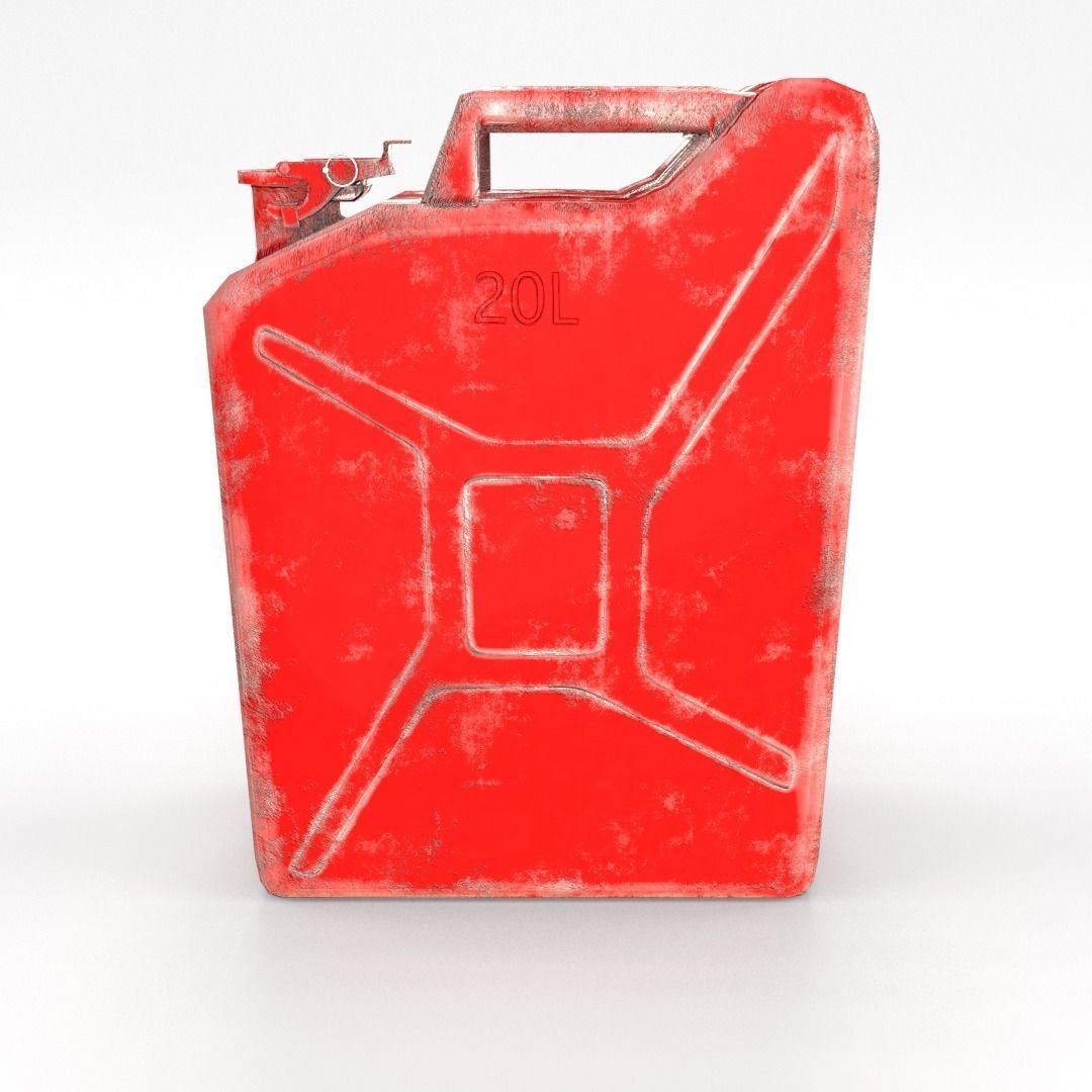 Jerry Can Low Poly 2 Worn PBR Low-poly 3D model_1
