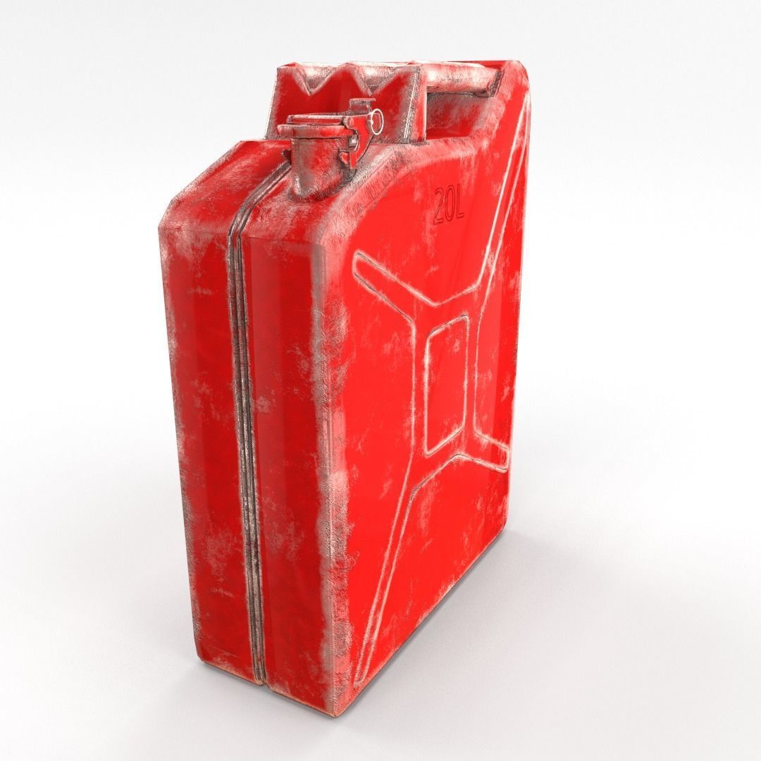 Jerry Can Low Poly 2 Worn PBR Low-poly 3D model_4
