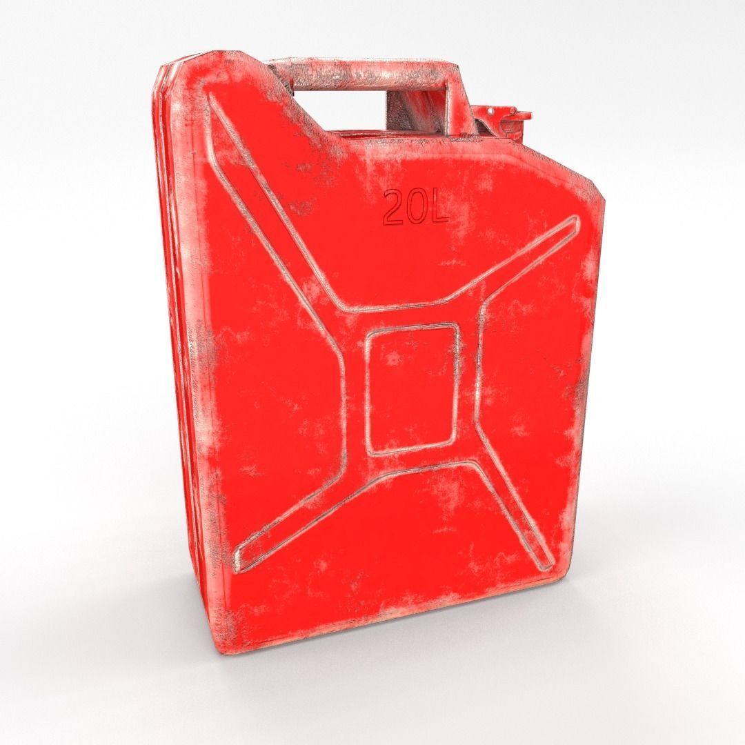 Jerry Can Low Poly 2 Worn PBR Low-poly 3D model_3