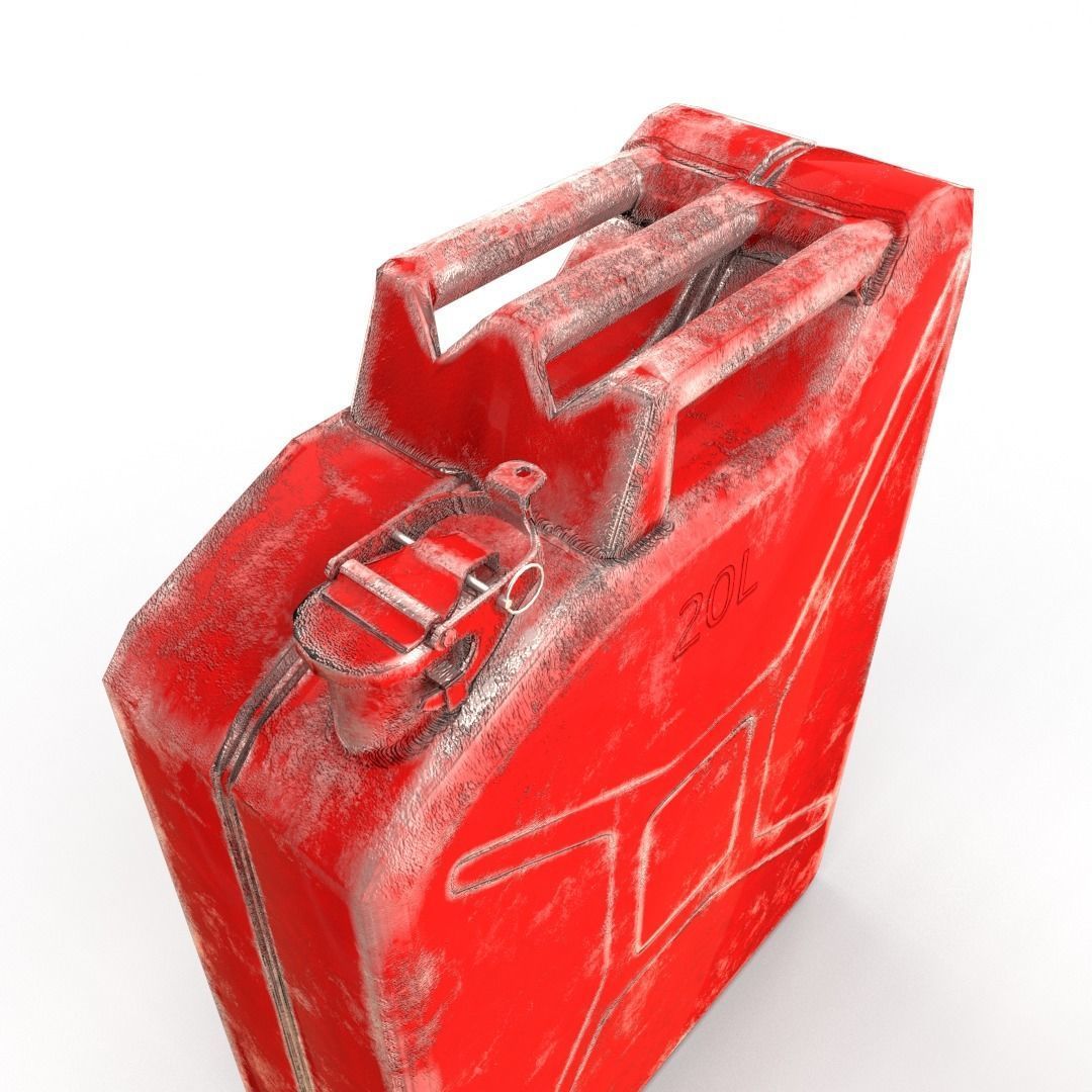 Jerry Can Low Poly 2 Worn PBR Low-poly 3D model_5