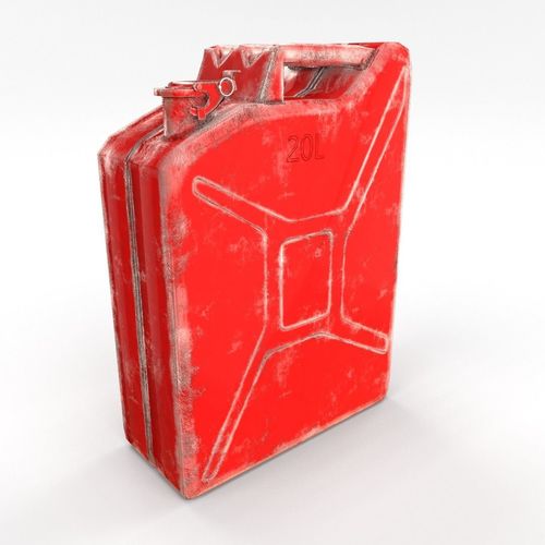 Jerry Can Low Poly 2 Worn PBR Low-poly 3D model