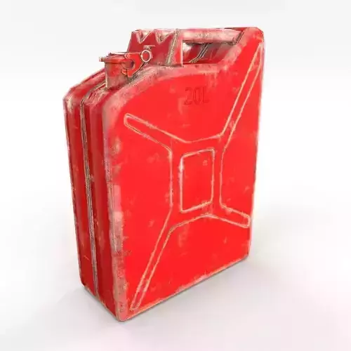 Jerry Can Low Poly 2 Worn PBR Low-poly 3D model
