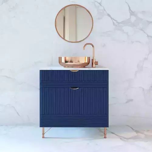Bathroom set vanity copper 3D model