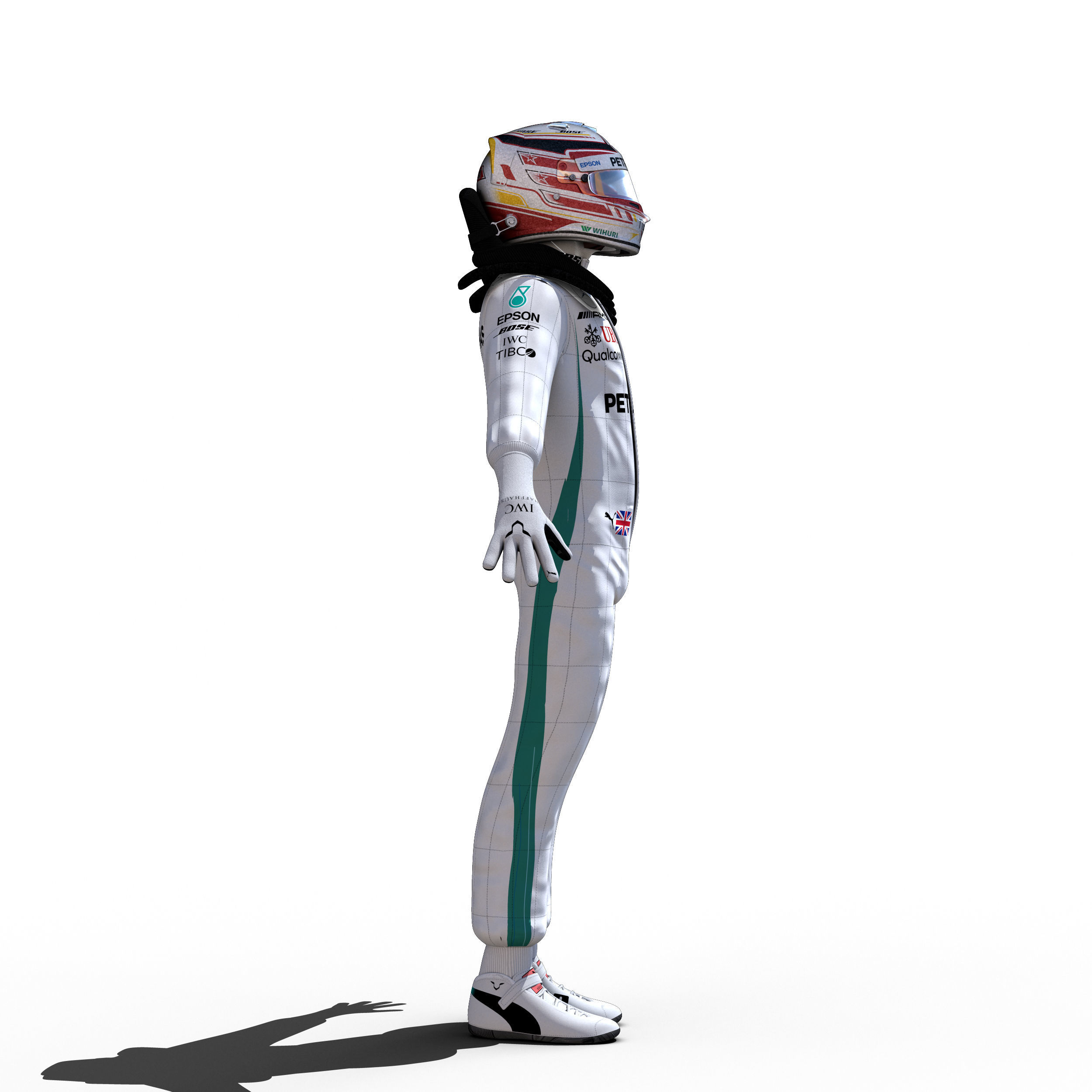Lewis Hamilton 2018 Low-poly 3D model_5
